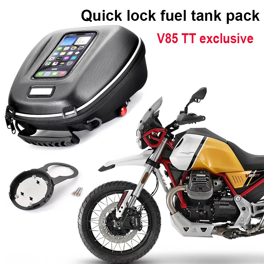 Luggage Cover Protector - モトグッツィ V85 V85TT タンクバッグクイックロックオートバイ防水荷物ナビゲーションレーシングバッグバックパックトップケース