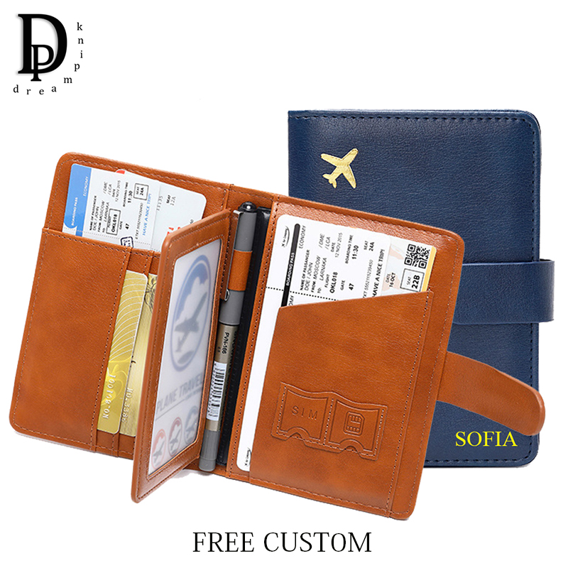Travel Accessories Wallet - カスタムレター旅行パスポート財布ファッション Pu レザー大容量カードバッグ男多機能出張パスポートホルダー