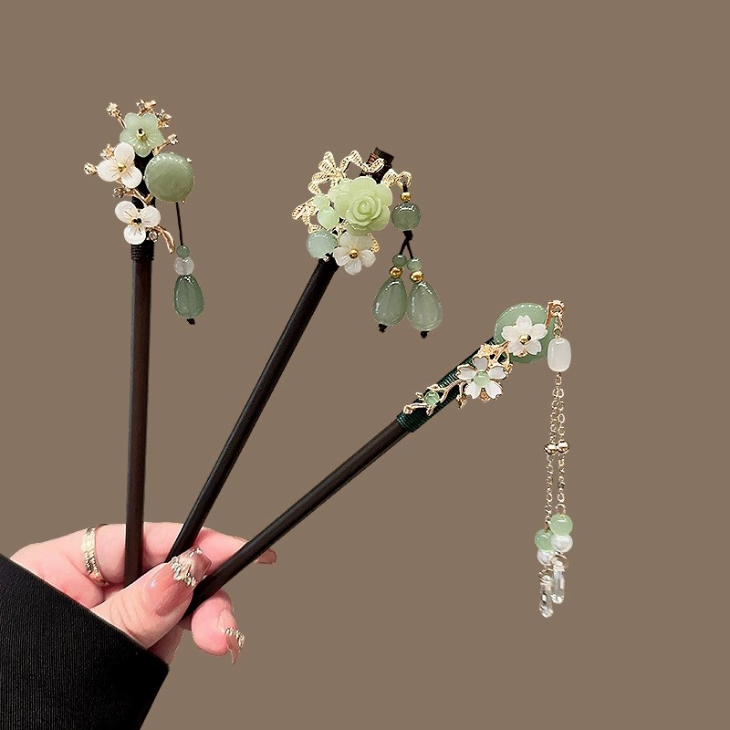 Travel Accessories Aesthetic - アンティーク木製ヘアピン女性のエレガントなヘアスティック新中国風のシンプルなチャイナドレスヘアピン帽子ジュエリーヘアアクセサリー