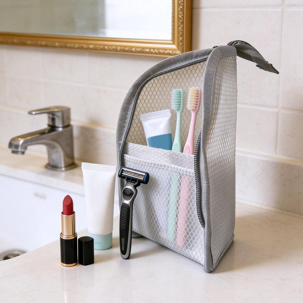 Travel Accessories Organizer Bag - メッシュトラベルトイレタリーバッグポータブル歯ブラシ化粧品オーガナイザーメイクブラシ収納ポーチバスルームウォッシュパックドロップシッピング