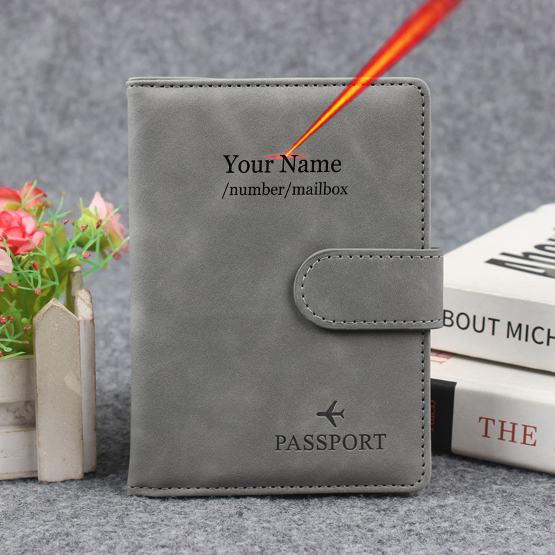 磁気ボタンパスポートカバーカバーネームカスタマイズ Rfid - Travel Accessories Wallet のレビューと価格