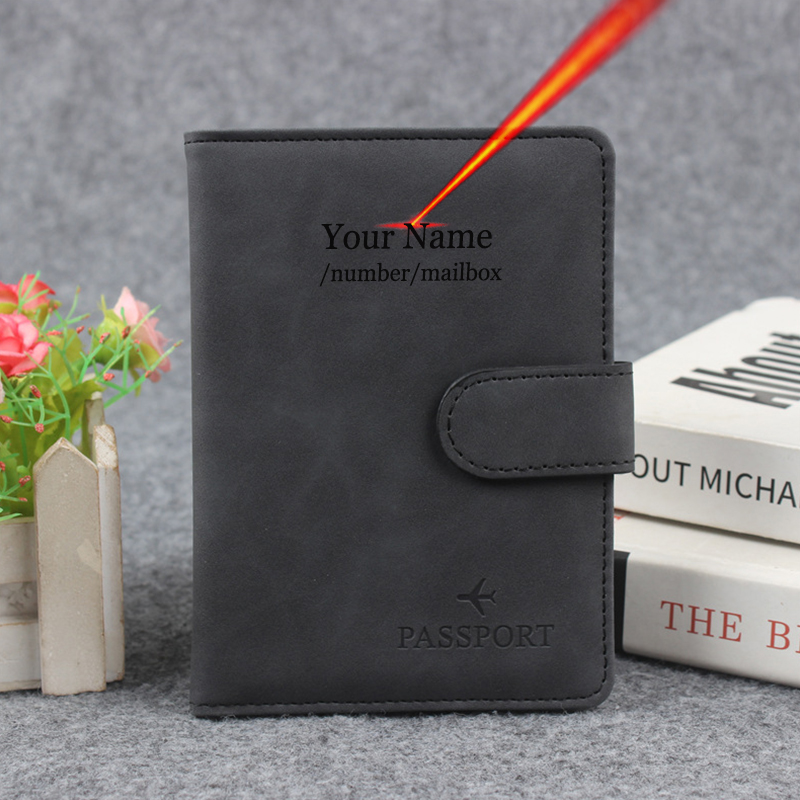 磁気ボタンパスポートカバーカバーネームカスタマイズ Rfid - Travel Accessories Wallet のレビューと価格