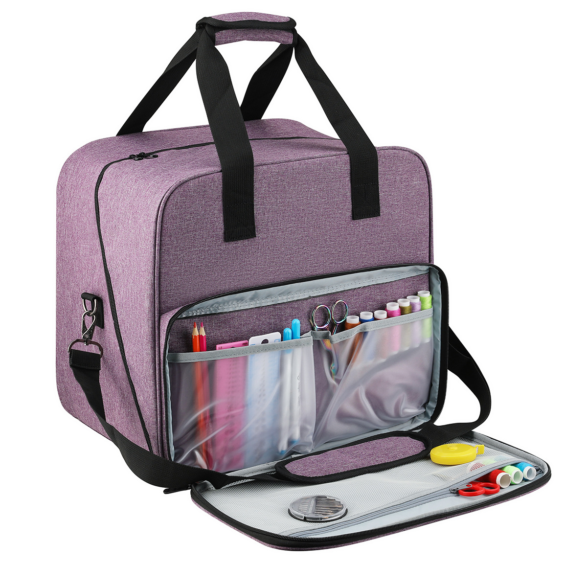 大型ミシンバッググレーカラー収納袋トート多機能ポータブル旅行 - Travel Accessories Organizer Bag のレビューと価格