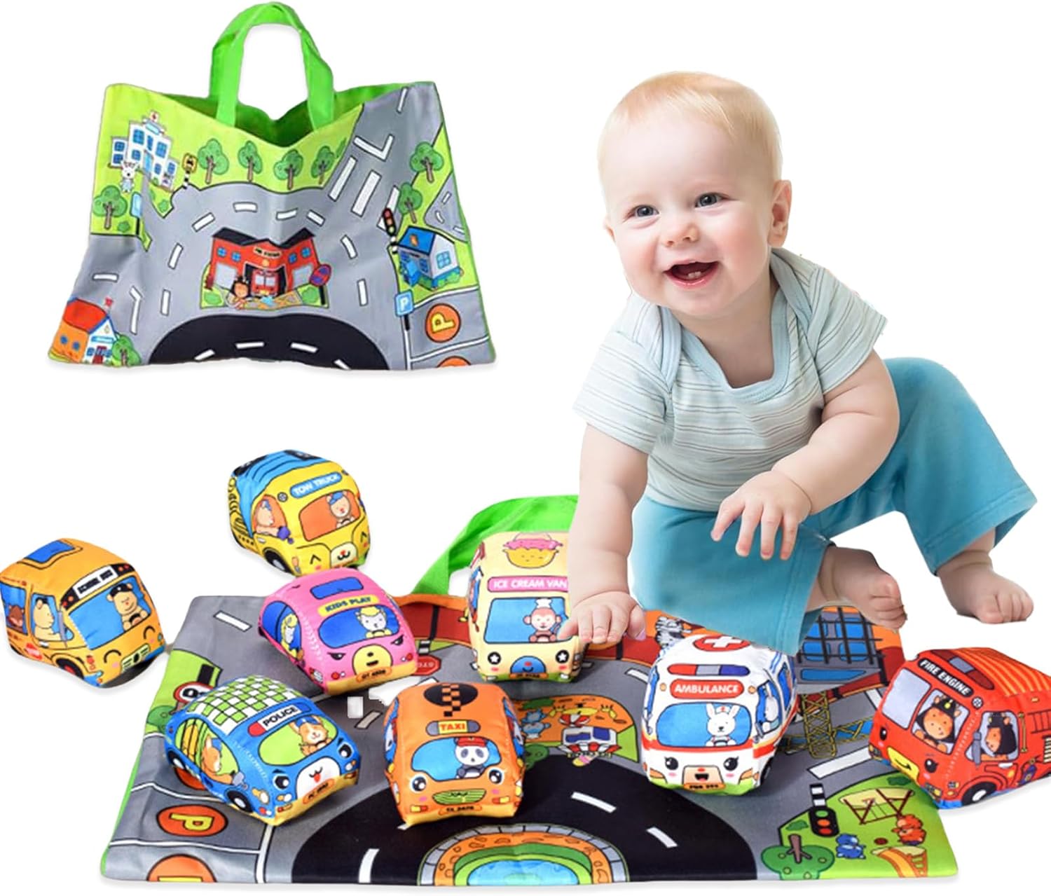 赤ちゃん用の柔らかい生地の車のおもちゃ - 破れにくい布製の - Travel Accessories Baby のレビューと価格